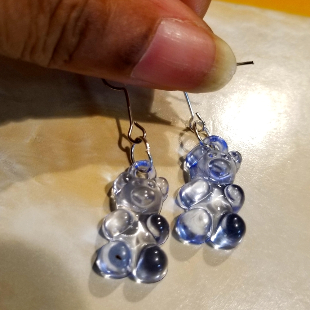 Handcrafted Light Purple Gummy Bear earrings NWT